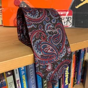 Geoffrey Beene-men’s multicolored design silk tie